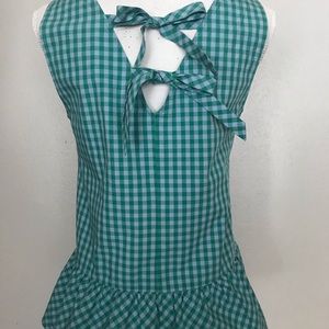J. CREW Gingham ruffled top XS